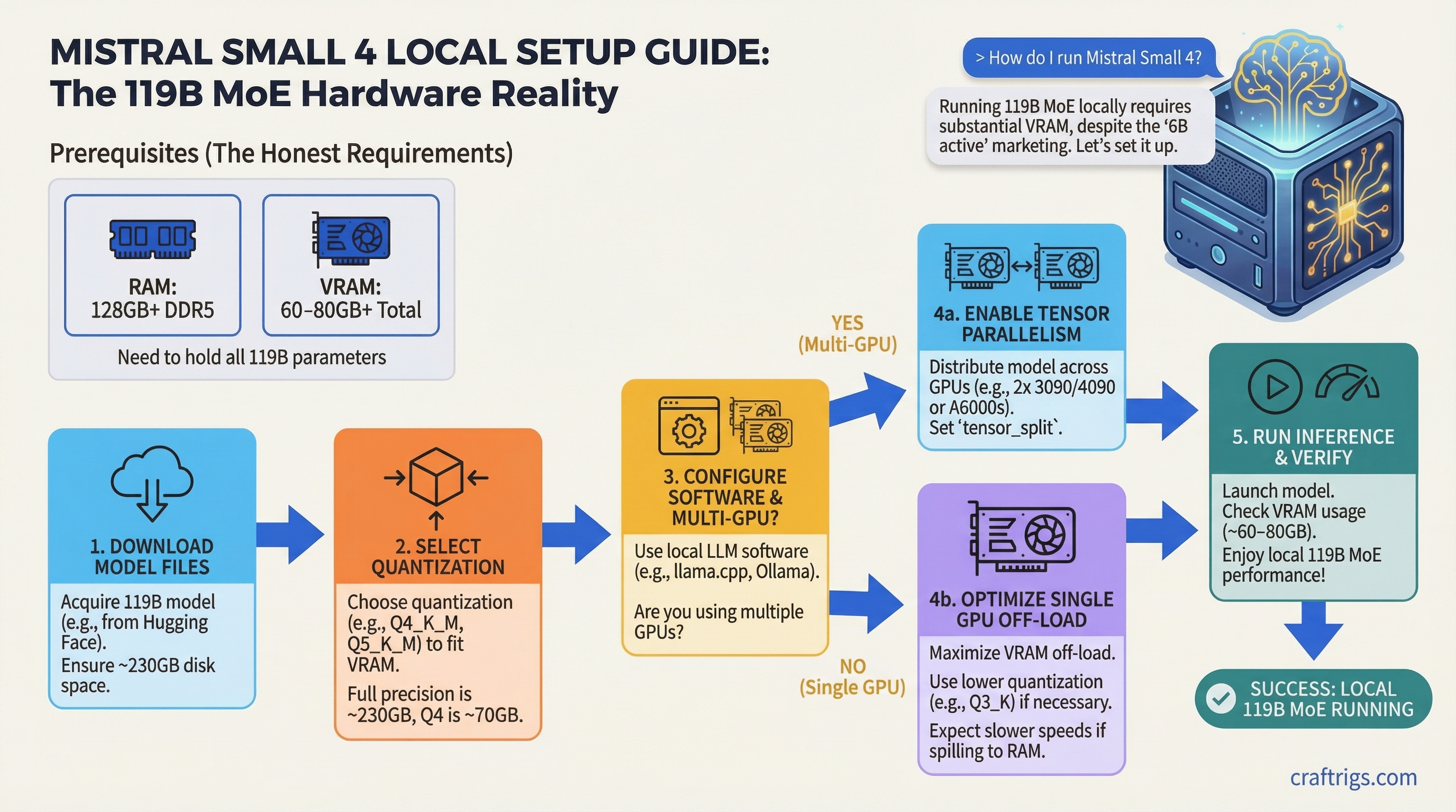 Mistral Small 4 Local Setup: The 119B MoE Hardware Reality — guide diagram