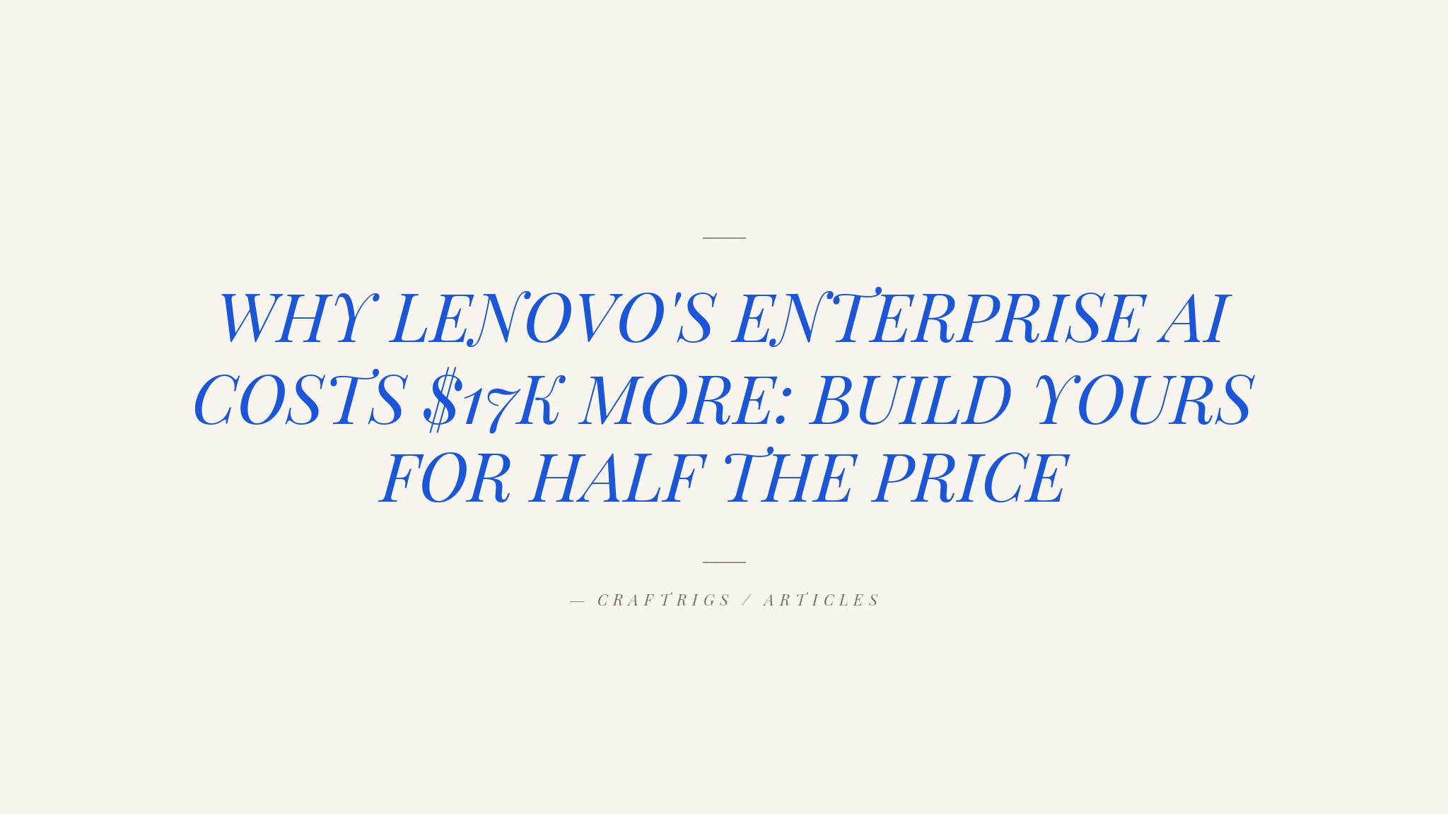 Build the Lenovo ThinkStation P5 Gen 2 for Half the Price