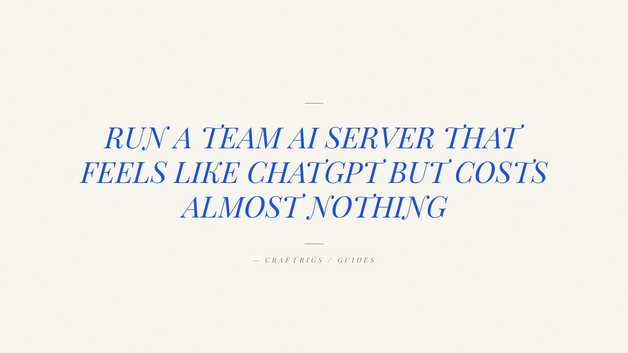 How to Set Up a Local AI API Server for Your Team