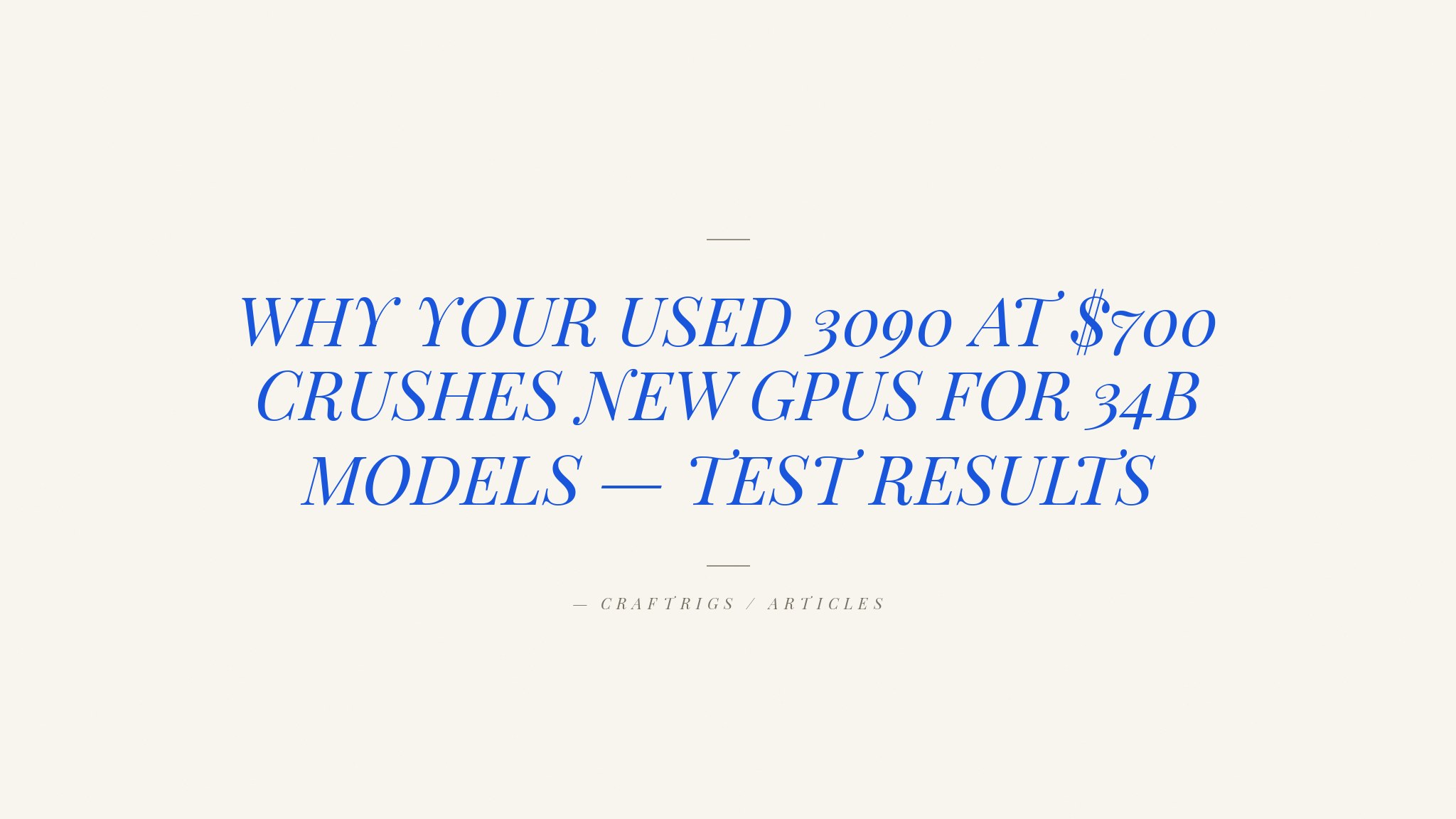 The Used RTX 3090 Is Still the Best Local LLM Buy in 2026 — Here's the Honest Case