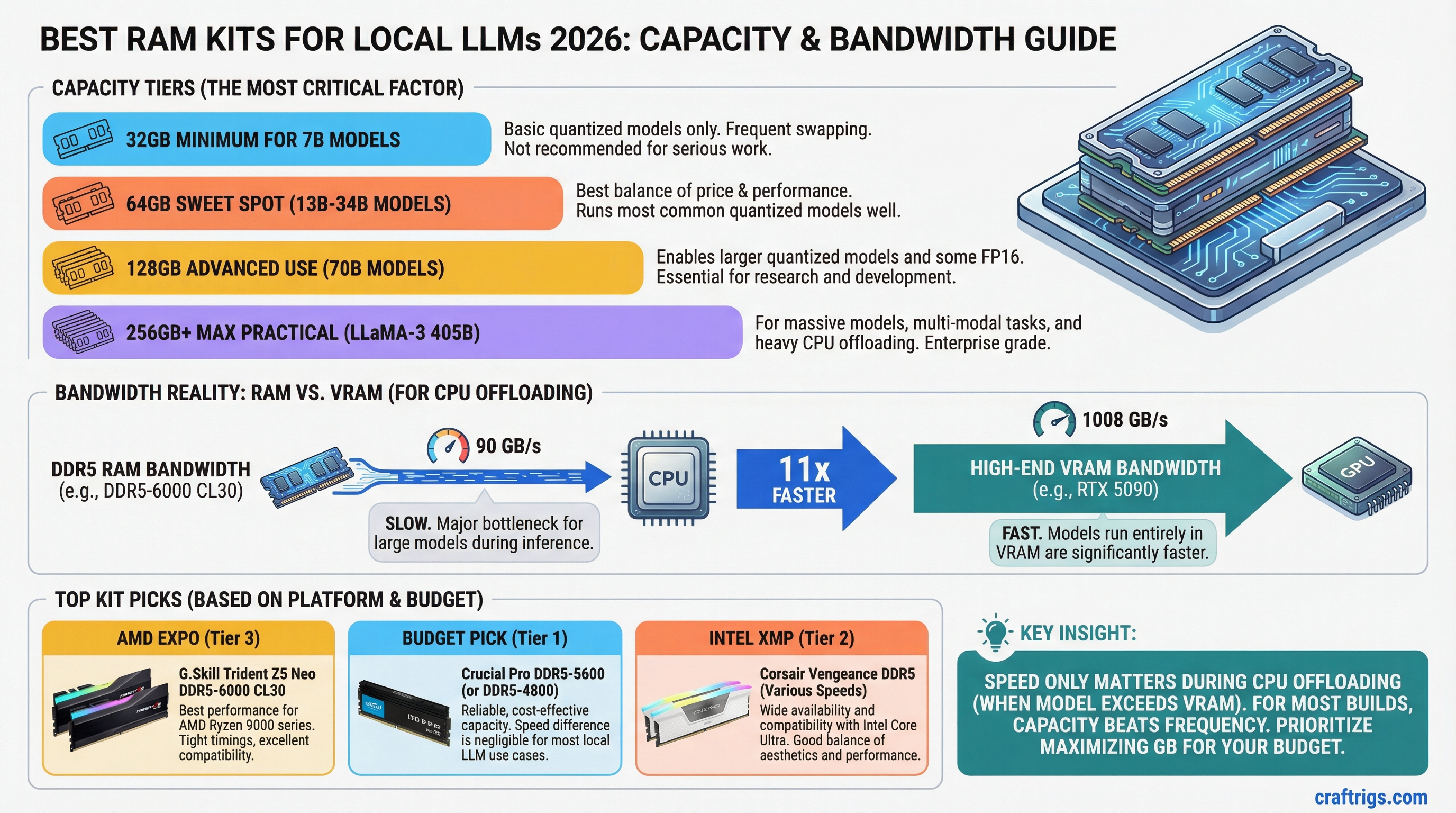 Best RAM kits for local LLMs 2026 speed and capacity guide