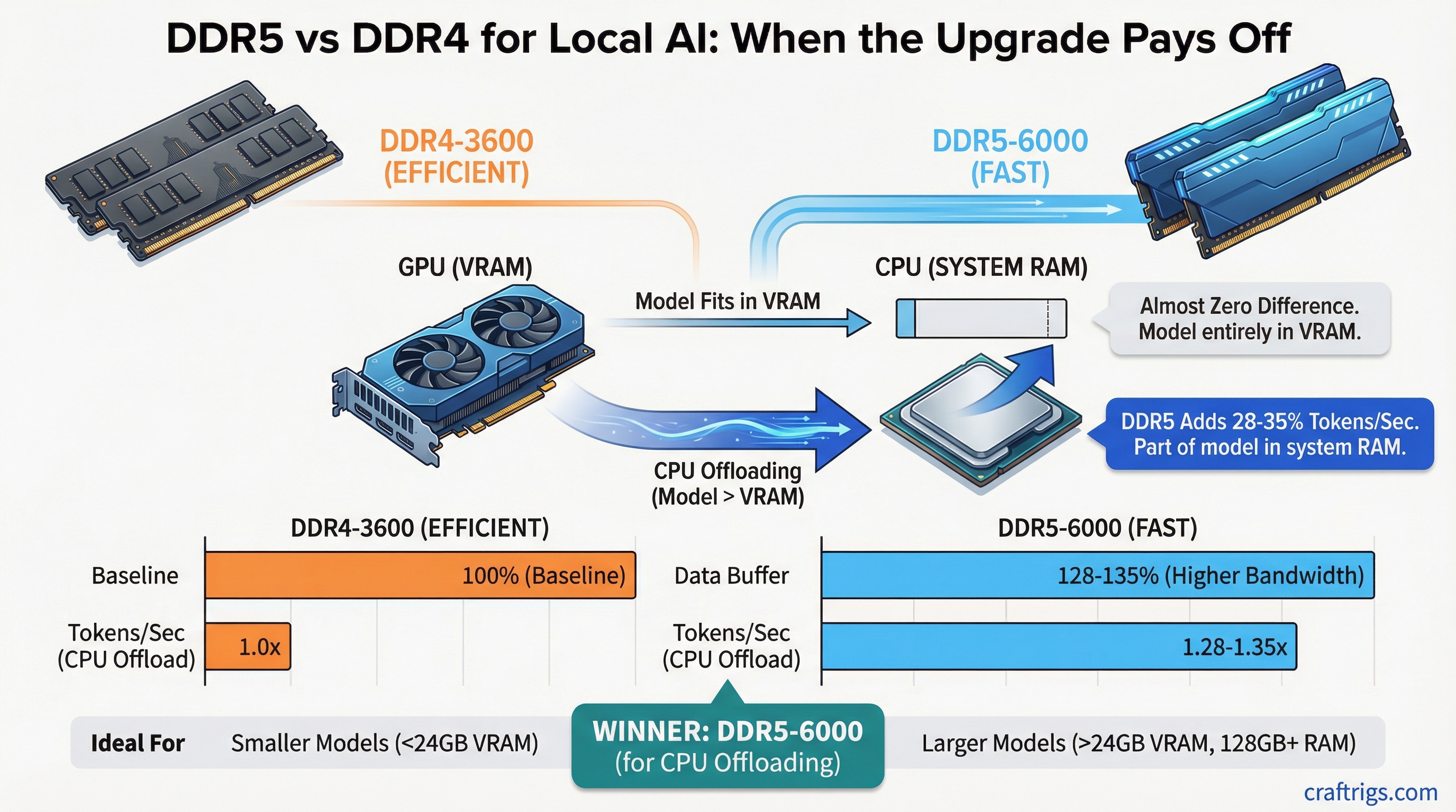 DDR5 vs DDR4 for Local AI: When the Upgrade Actually Pays Off — comparison diagram