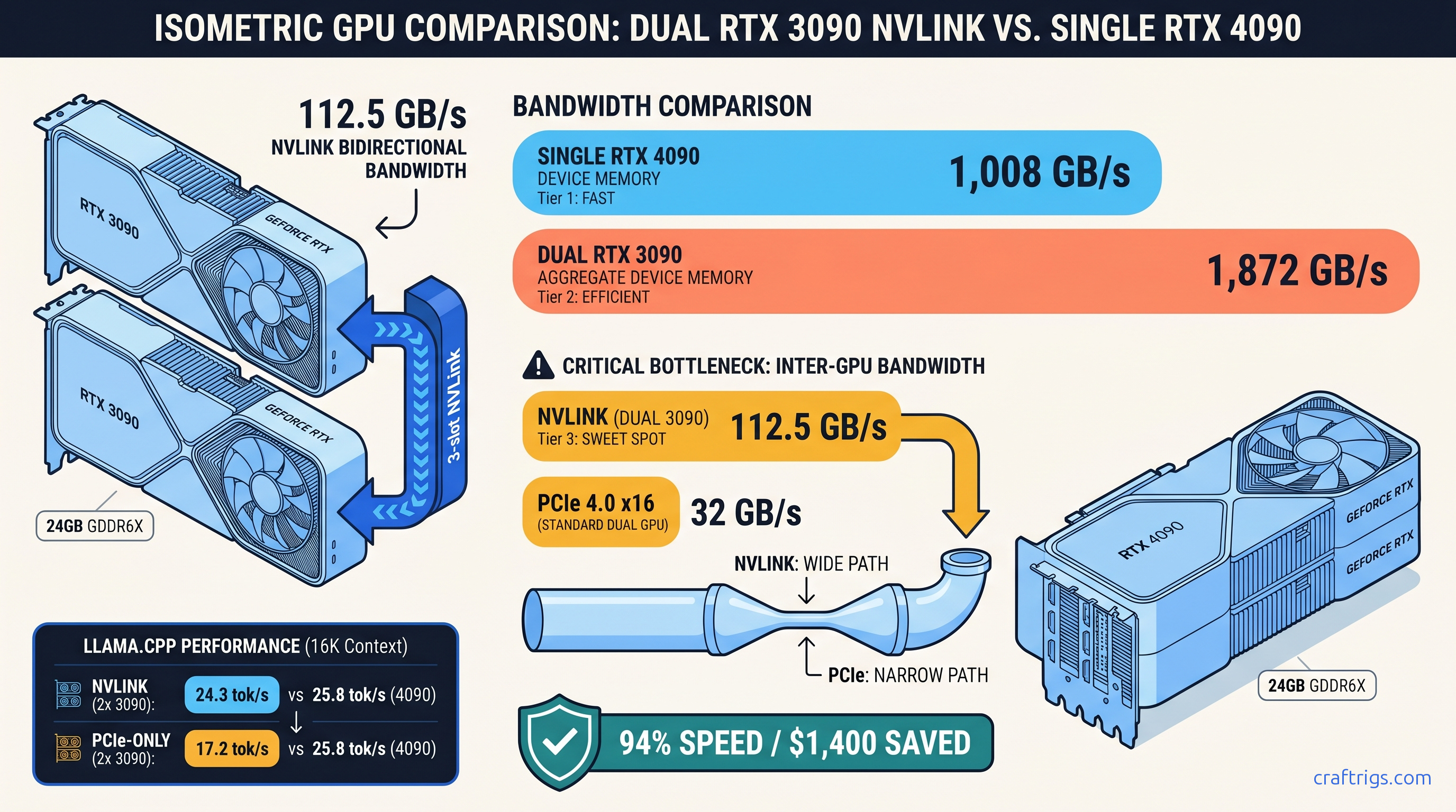 Multi-GPU Benchmark: Two RTX 3090s vs One RTX 4090 for 70B Models — diagram