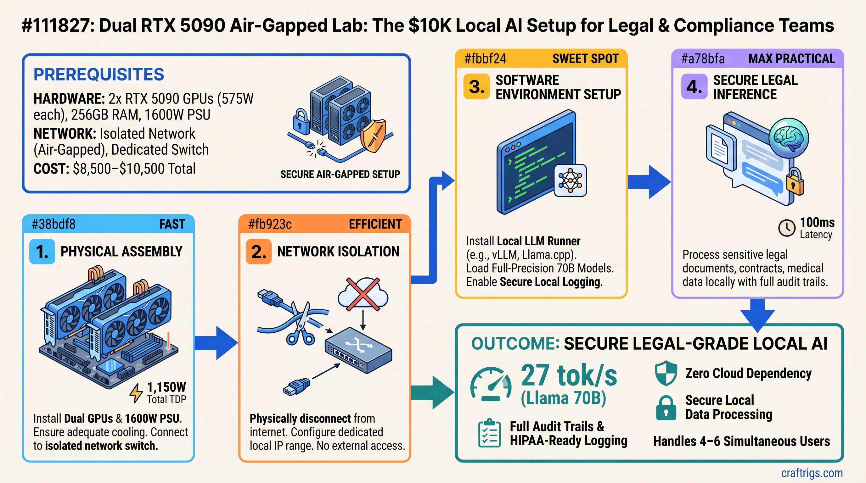Dual RTX 5090 Air-Gapped Lab: The $10K Local AI Setup for Legal & Compliance Teams — guide diagram