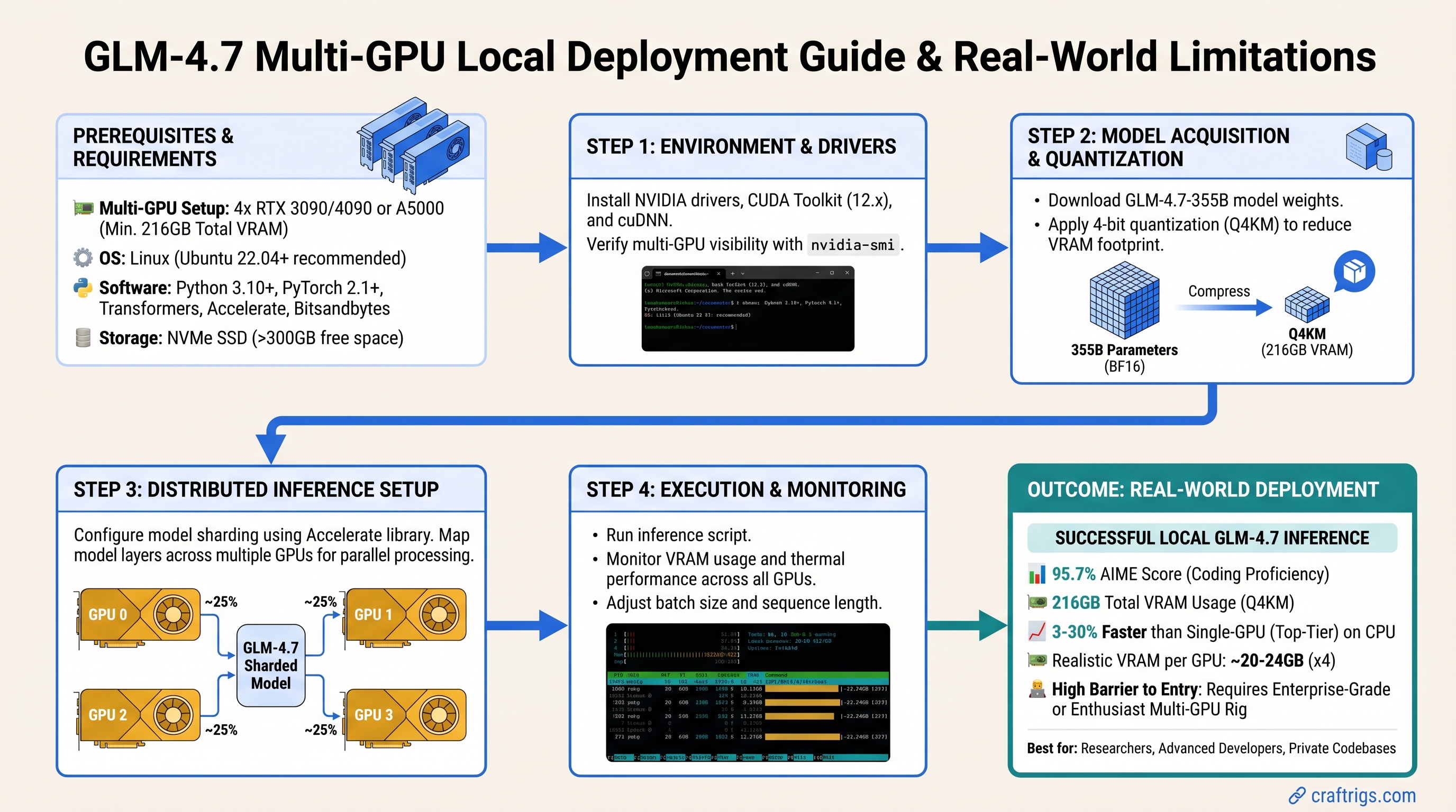 GLM-4.7 for Power Users: Multi-GPU Local Deployment and Real-World Limitations — guide diagram