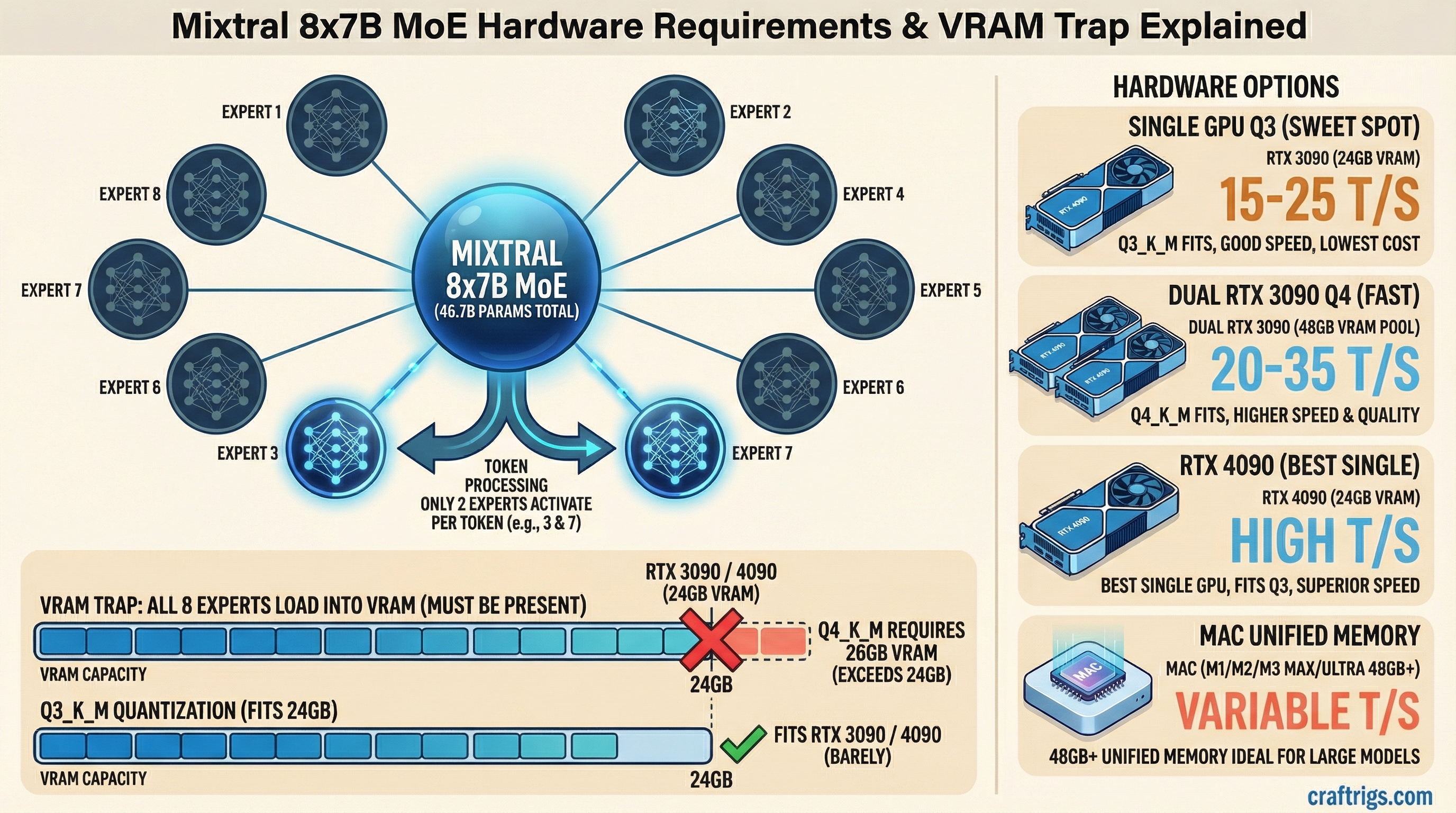 Mixtral 8x7B hardware requirements and VRAM guide