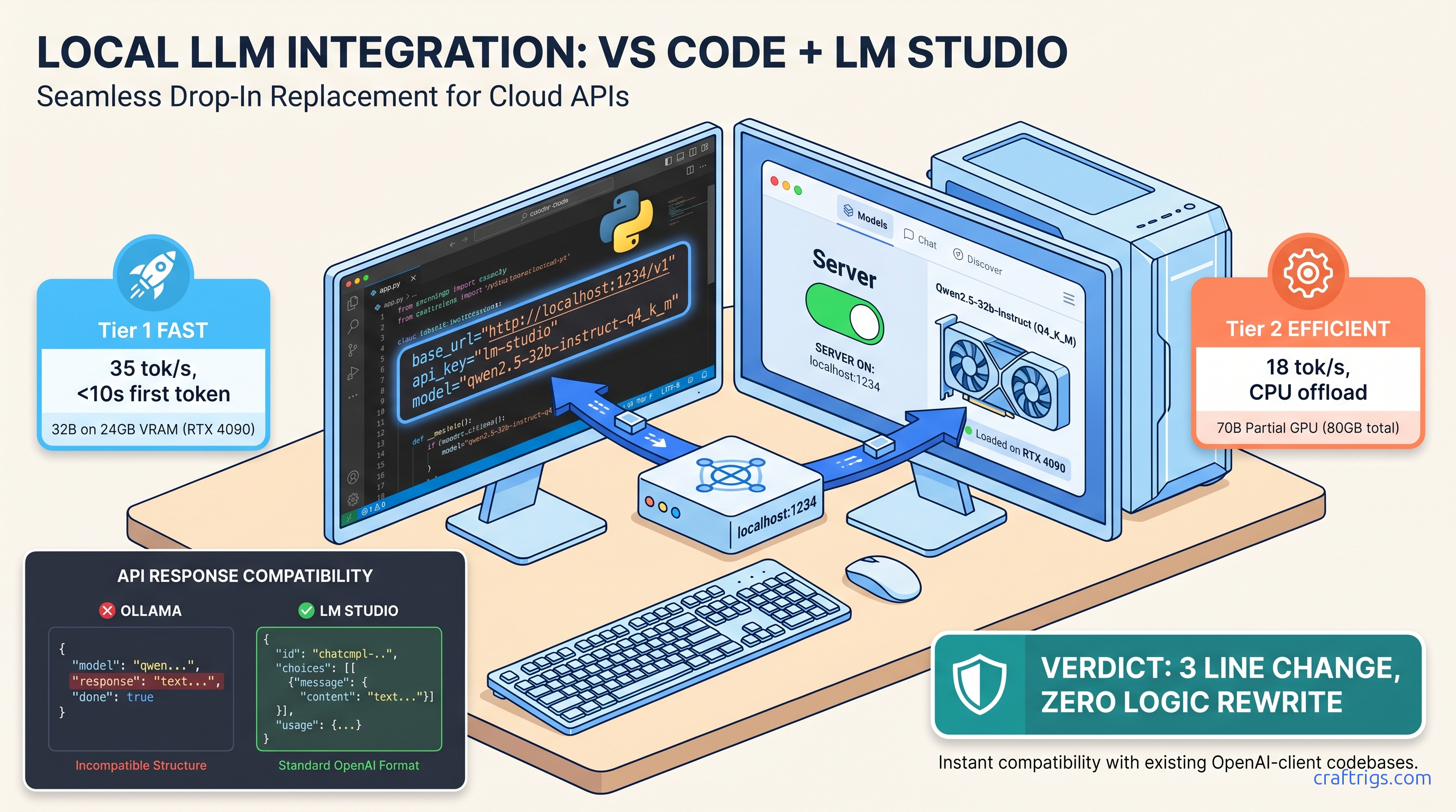 LM Studio as a Local OpenAI-Compatible API Server — diagram