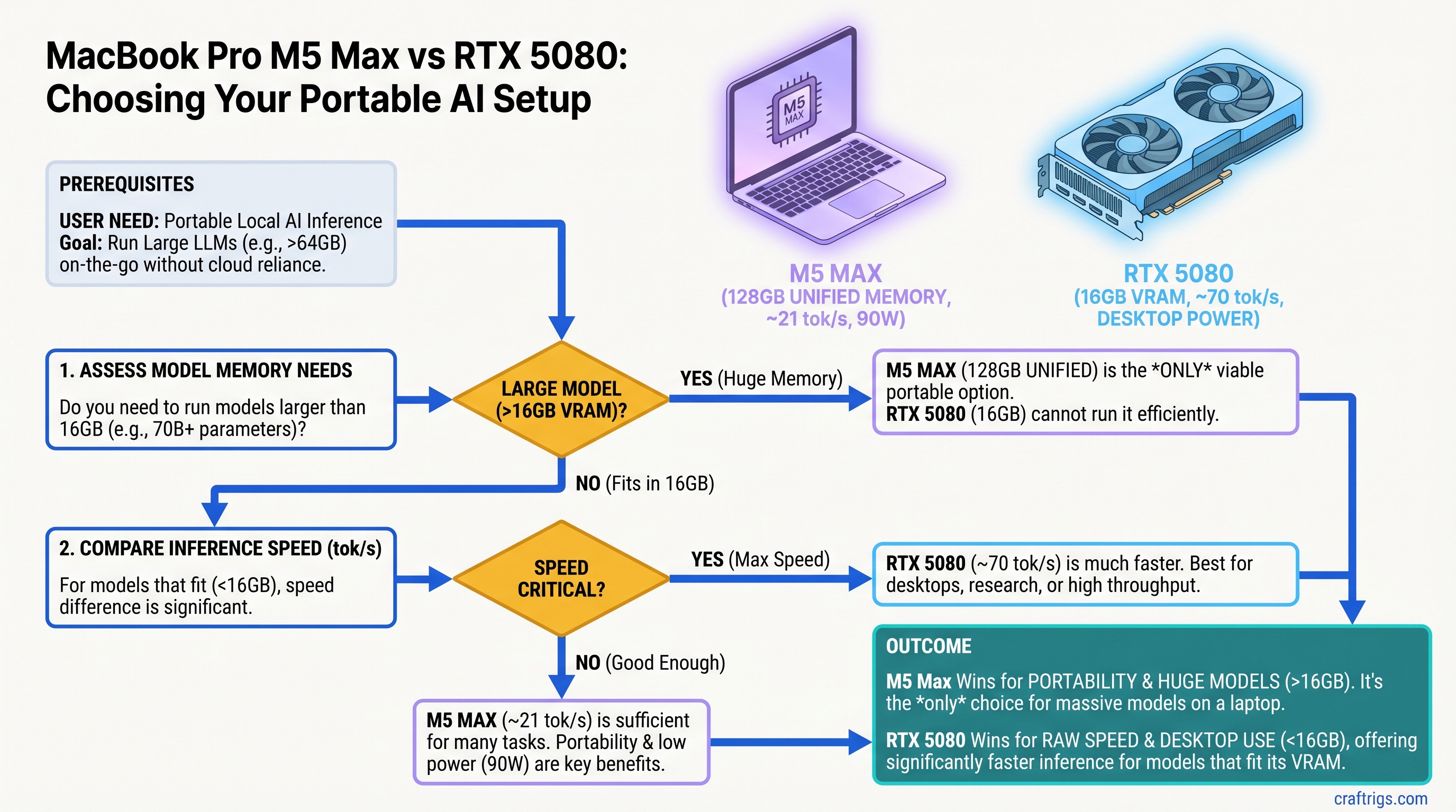 MacBook Pro M5 Max vs RTX 5080: When Portable AI Inference Finally Competes with Desktop — guide diagram