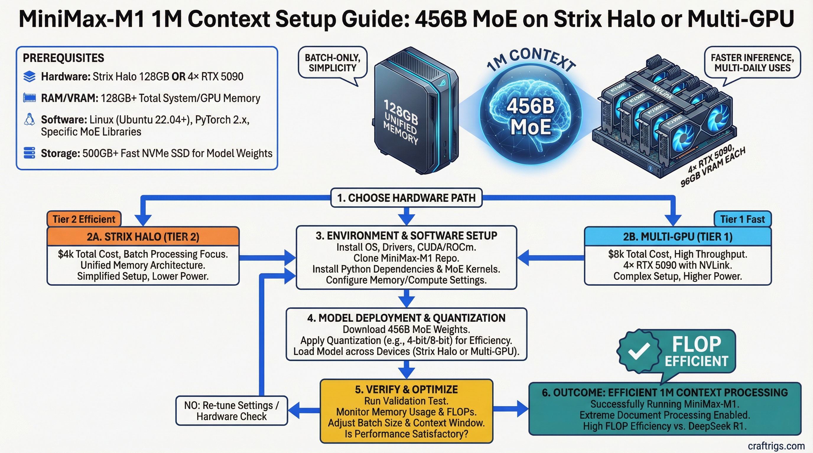 MiniMax-M1 1M Context Setup: 456B MoE on Strix Halo or Multi-GPU — guide diagram