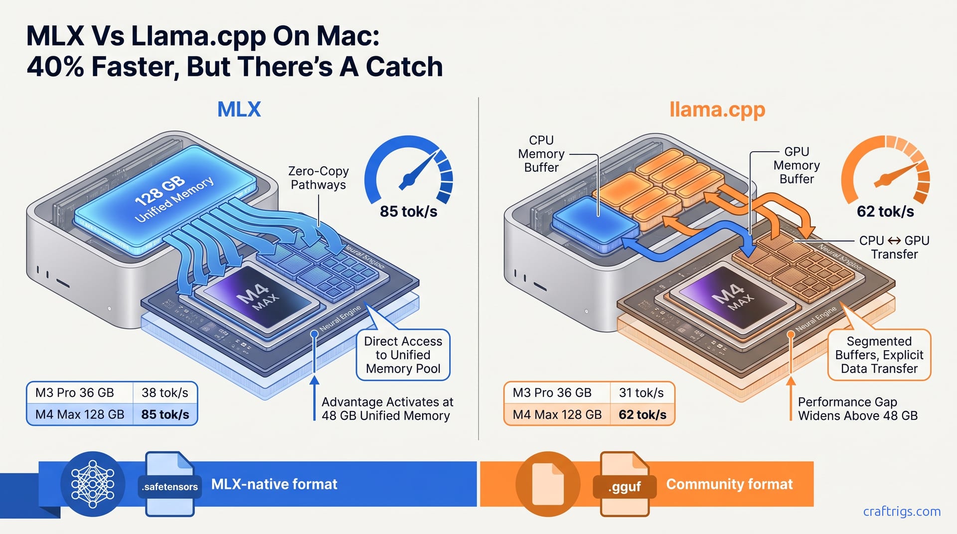 MLX vs llama.cpp on Mac: 40% Faster, But There's a Catch — diagram