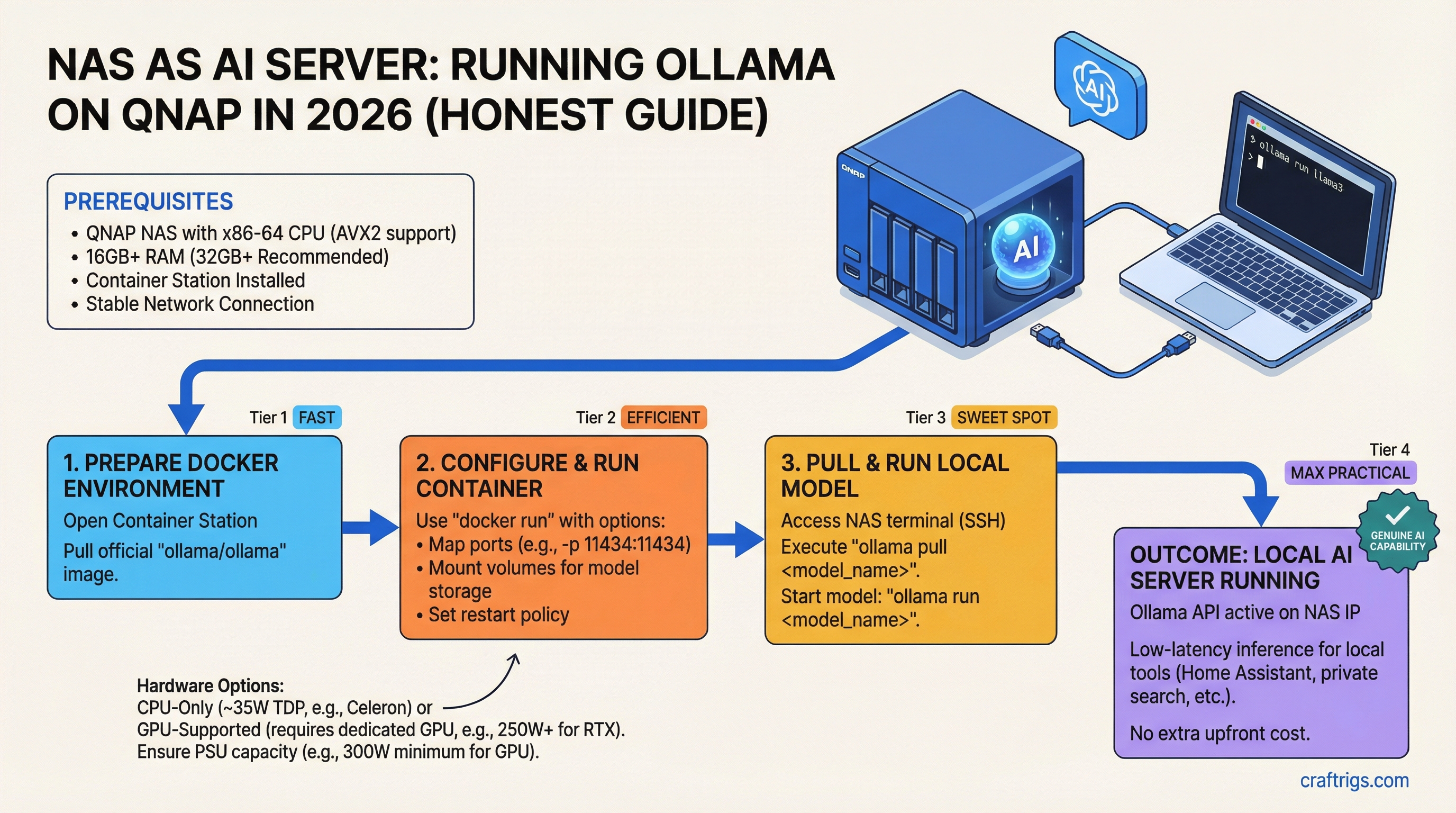 NAS as AI Server: Running Ollama on QNAP in 2026 (The Honest Guide) — guide diagram