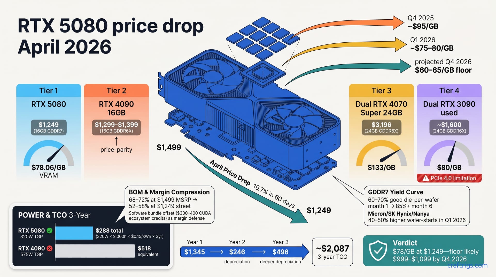 RTX 5080 $1,249: 50-Series Pricing Breaks Open — diagram