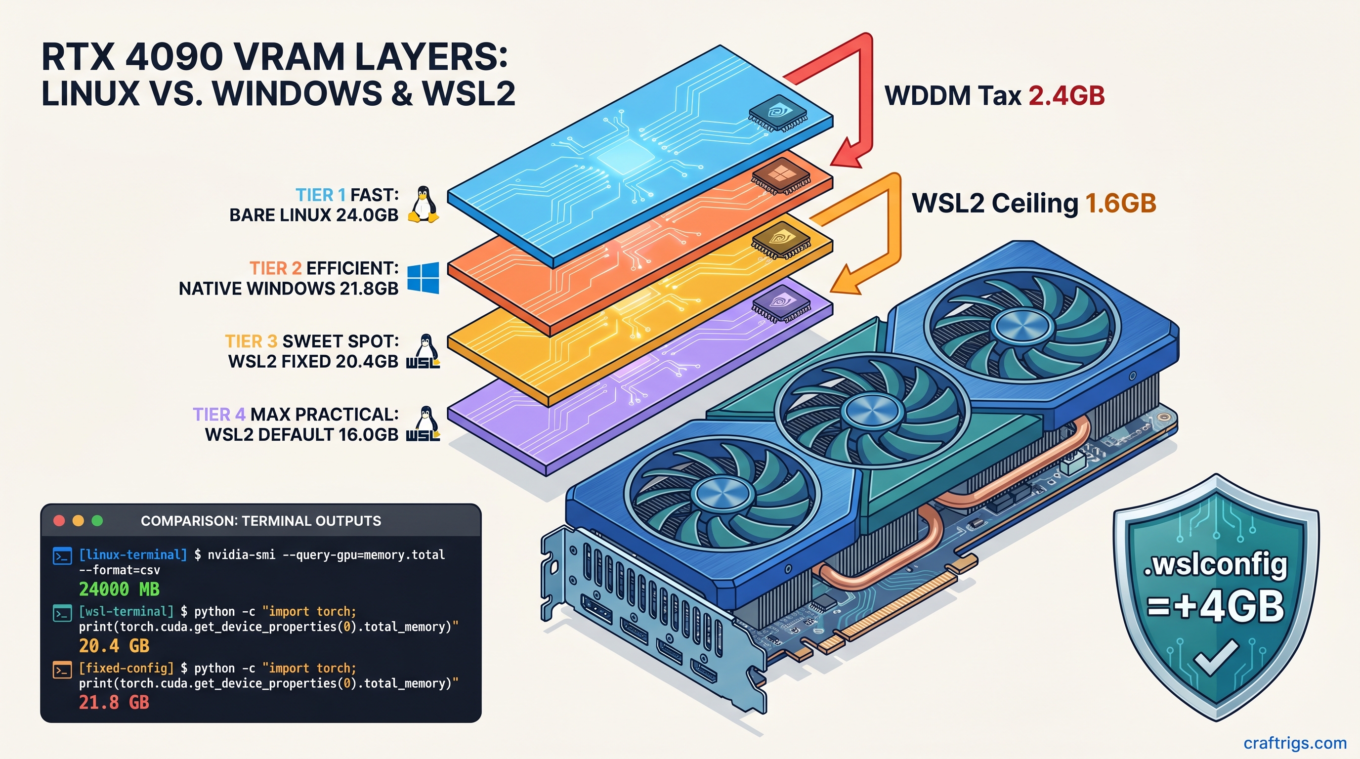 WSL2 VRAM Tax: Why Your GPU Shows Less Memory Than Spec — guide diagram